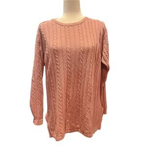 Vintage Sag Harbor Pink Silk Sweater Size S | 100% Silk Preppy Classic Soft Knit